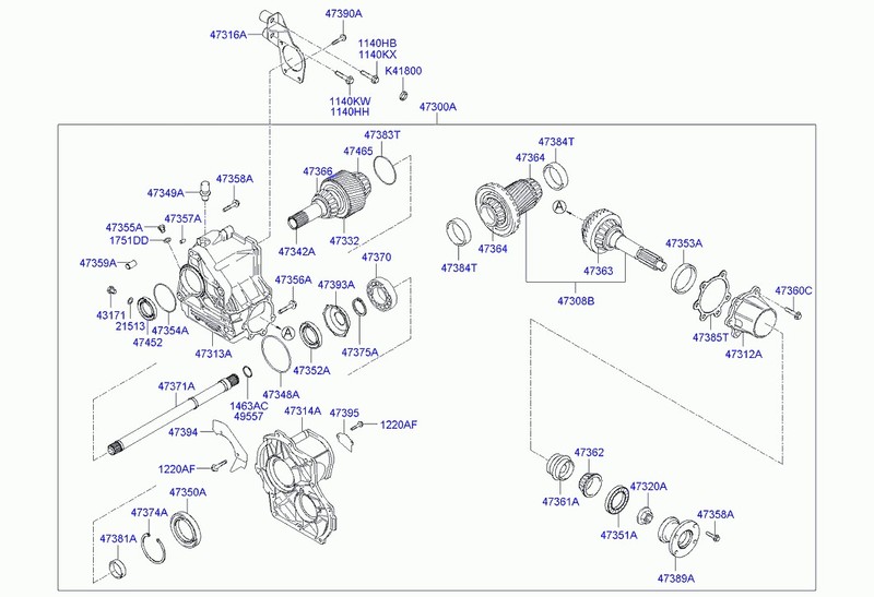 Вал раздаточной коробки 4734239101   Hyundai ix35, Hyundai Tucson