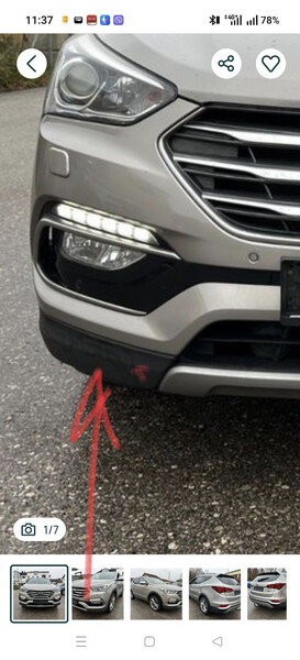 Губа переднього бампера Hyundai Santa FE 3  2017 2.0 Дизель 