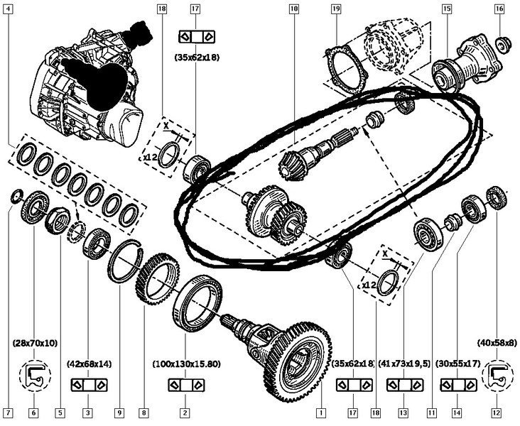 Раздатка 7701473372   Renault Kangoo, Renault Scenic RX4