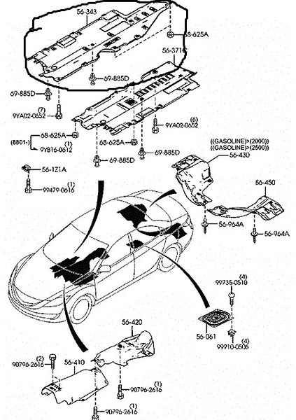 Защита днища GS1D-56-343A   Mazda 6