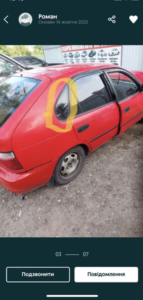Скло бічне Toyota Corolla E100  1993 хетчбек 1.3 Бензин 