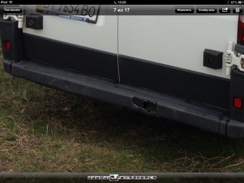 Средняя пластмасс.часть заднего бампера Fiat Ducato  2007 2.3 Дизель 