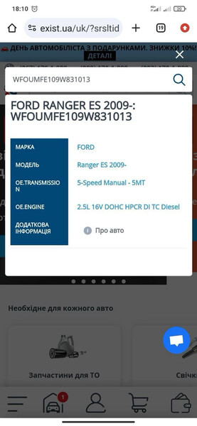 Мотор голый Ford Ranger 2009 г.  2.5 л дизель