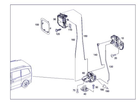 Замок ляды A 639 740 12 35   Mercedes Vito