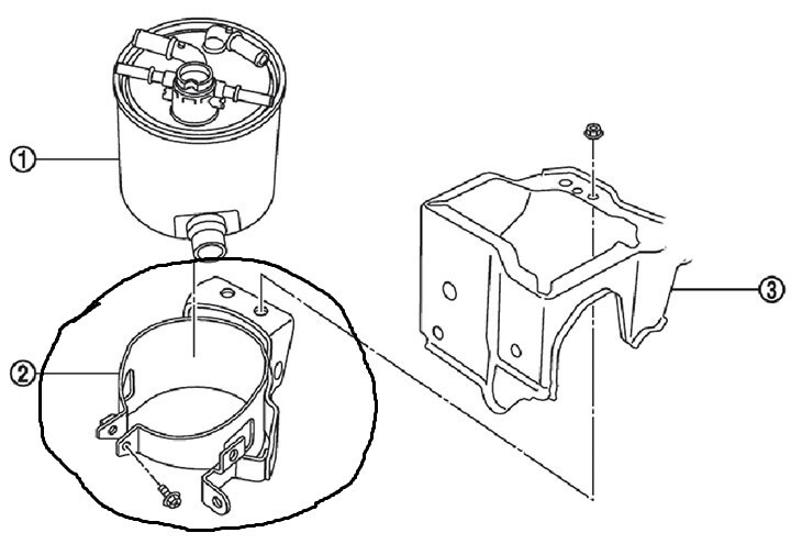 Кронштейн кріплення паливного фільтра Nissan Qashqai J10  2009 2.0 Дизель Староконстантинов