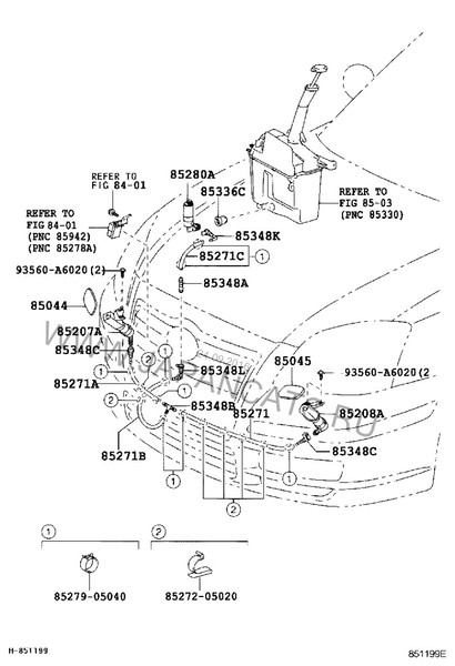 Кришка форсунки омивача фар 85044-09901   Toyota Avensis