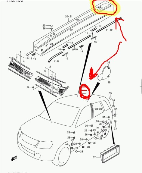 Рейлинг крыши прав Suzuki Grand Vitara 2008 р.  2.0 л бензин Львів
