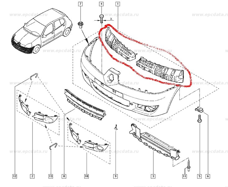Усилитель переднего бампера Renault Symbol 2008 г.  1.4 л бензин Черновцы