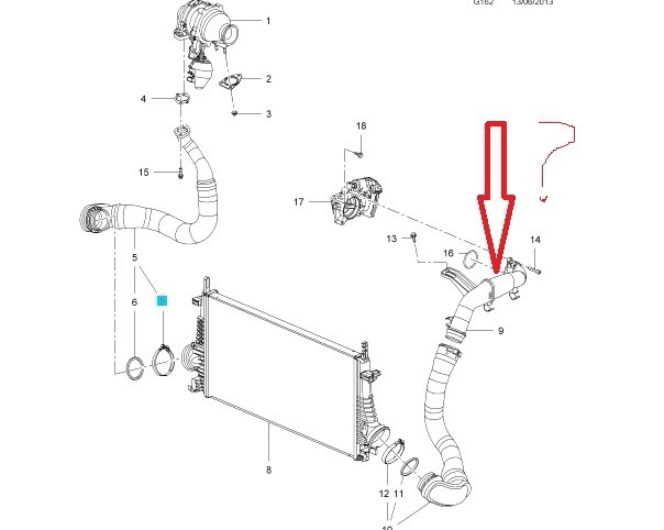 Патрубок воздухозаборника Opel Insignia A  2011 універсал 2.0 Дизель 