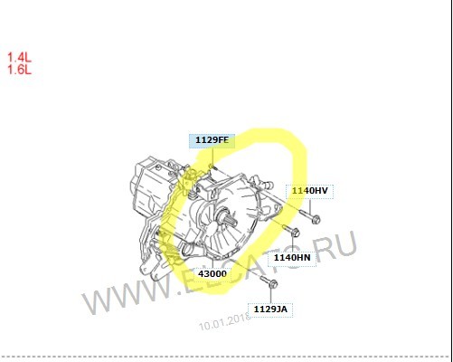 Корпус механической коробки передач с первичным валом Hyundai Getz  2009 хэтчбек 1.6 Бензин Мариуполь