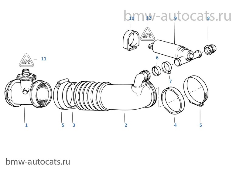 Дроссельный патрубок 13 71 1 747 995   BMW 5 Series