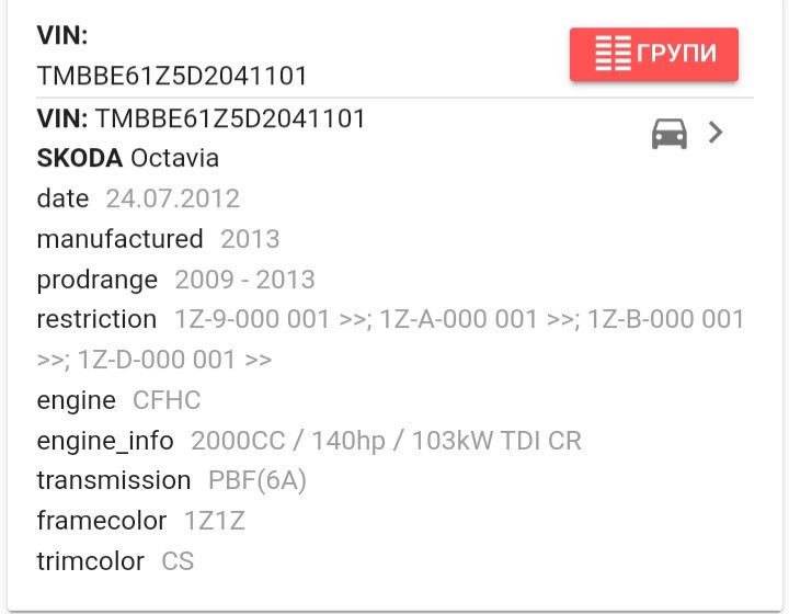 Двигатель Skoda Octavia  2012 2.0 Дизель Каменец-Подольский