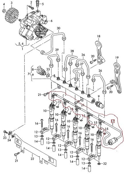 Трубка обратки топлива на форсунках Volkswagen Crafter  2008 2.5 Дизель Луцк
