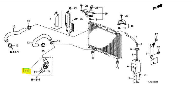 Фланець системи охолодження 19503RAAA01   Honda Accord, Honda CR-V