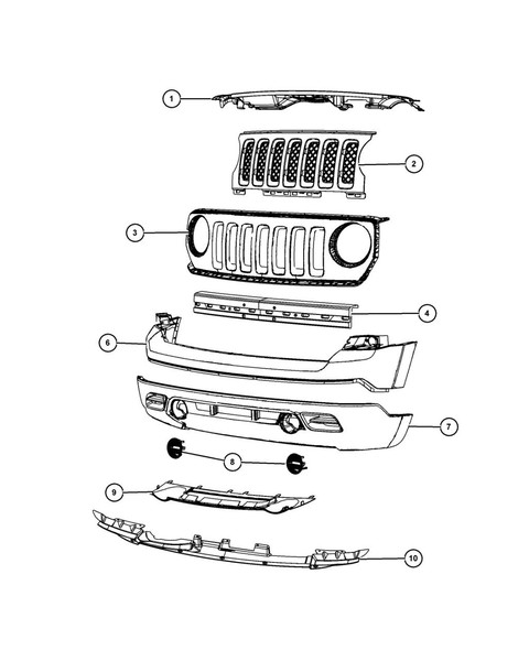 Накладка панели радиатора Jeep Compass  2013 2.0 Бензин Одесса