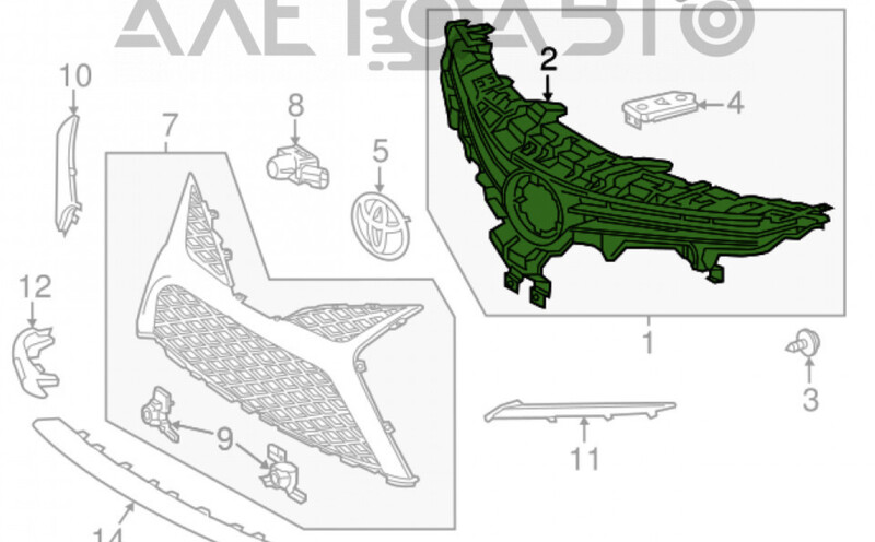 Решітка радіатора Toyota Camry 2021 р.  2.5 л бензин Київ
