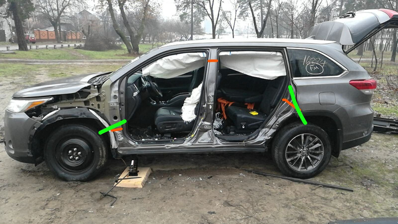 Стойка кузова левая центральная с порогом от начала до конца Toyota Highlander  2018 3.5 Бензин Днепр