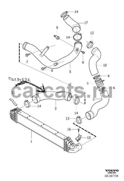 Патрубок интеркуллера 31370705   Volvo XC60