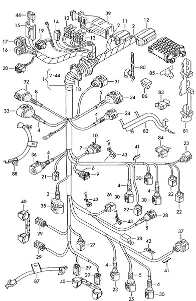 Проводка моторного отсека 8E1971072QP   Audi A4