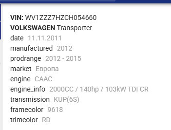 Двигатель Volkswagen T5 (Transporter)  2011 2.0 Дизель 