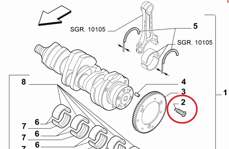 Болт маховика 7761034   Fiat Doblo