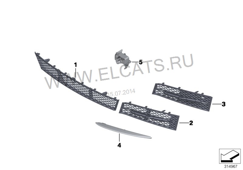 Решітка бампера 51117200698   BMW 5 Series
