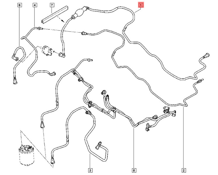 Трубка паливна з грушею підкачування Renault Laguna  2007 універсал 2.0 Дизель 