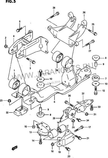 Опора двигателя 11710-75F00   Changhe Ideal 2, Chery QQ, Suzuki Wagon R