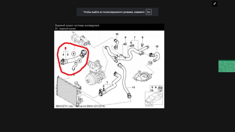 Патрубок радиатора 17 12 7 800 370   BMW X5