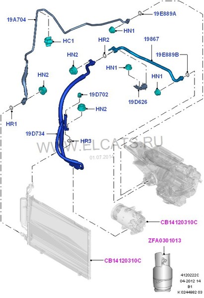 Трубки кондиционера Ford Fiesta MK7 хэтчбек 2011 г.  1.4 л бензин Винница
