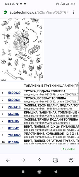 Трубка топливная высокого давления Opel Astra  2001 хэтчбек 2.0 Дизель Харьков
