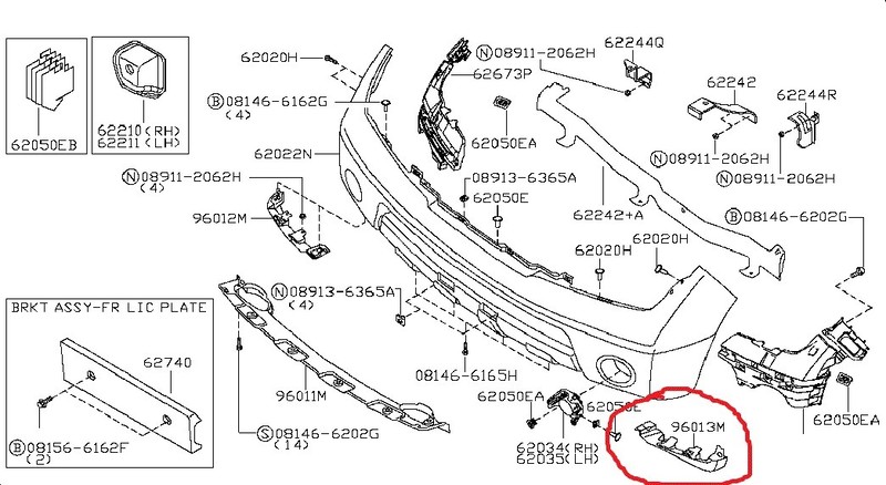Бразговик передней оси, спереди колеса Nissan Pathfinder R51  2013 2.5 Дизель 