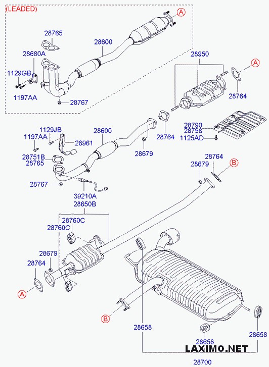 Глушитель задняя часть 28700-2E051   Hyundai Tucson