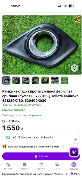 Накладка габарита Toyota Hilux  2017 2.8 Дизель Павлоград