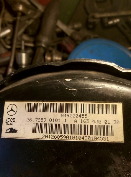 Вакуумний підсилювач гальм A1634300130   Mercedes M-Class