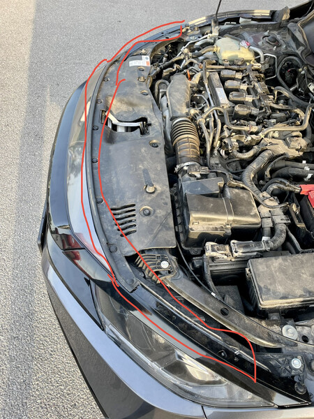 Резинка уплотнительная капота Honda Civic  2019 купе 1.5 Бензин 