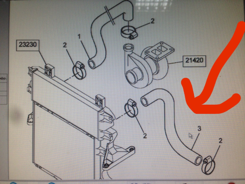 Патрубок интеркулера впускной Renault Master 2000 р.  2.8 л дизель Полтава