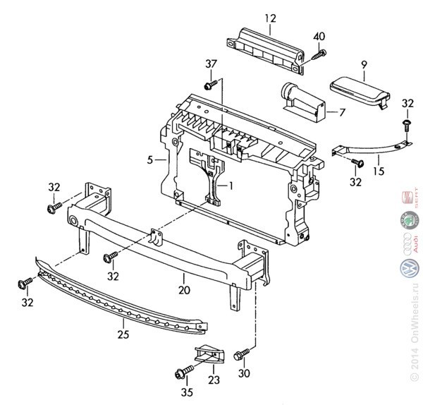 Передня панель 5N0 805 567 E   Volkswagen Tiguan