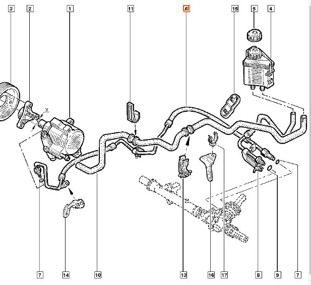 Трубка ГУР 82 00 578 117   Renault Kangoo