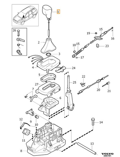 Ручка АКПП Volvo XC90  2004 2.4 Дизель Днепр