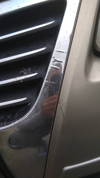 Хром центральный на передний бампер Volkswagen Passat в6 2008 г.  2.0 л дизель Львов