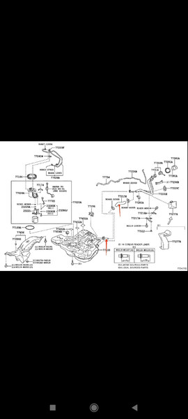 Топливные шланги в топливный бак Toyota Corolla  2015 1.6 Бензин 