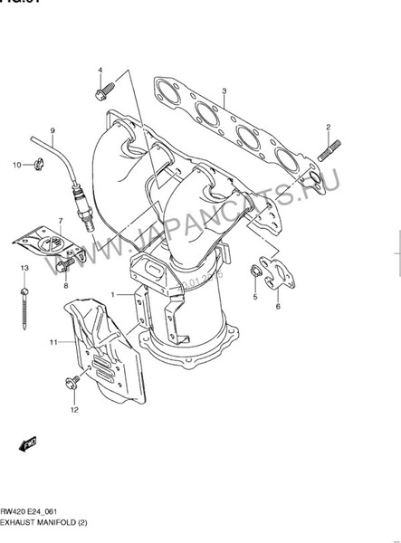 Термозащита выхлопного коллектора Suzuki SX4  2008 1.6 Бензин 