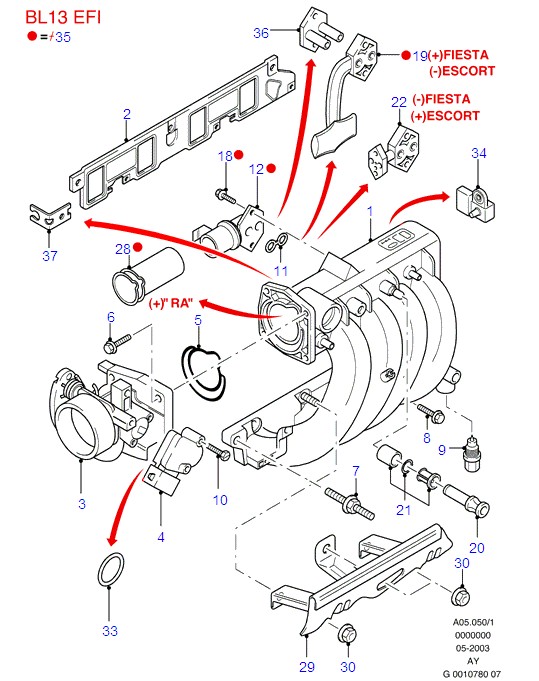 Впускной коллектор 1058371   Ford Escort, Ford Windstar