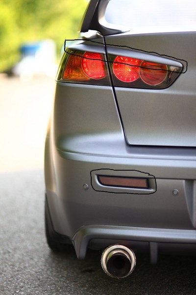 Катафоты (зад бампер), реснички (зад фары) Mitsubishi Lancer X  2007 2.0 Бензин Харьков
