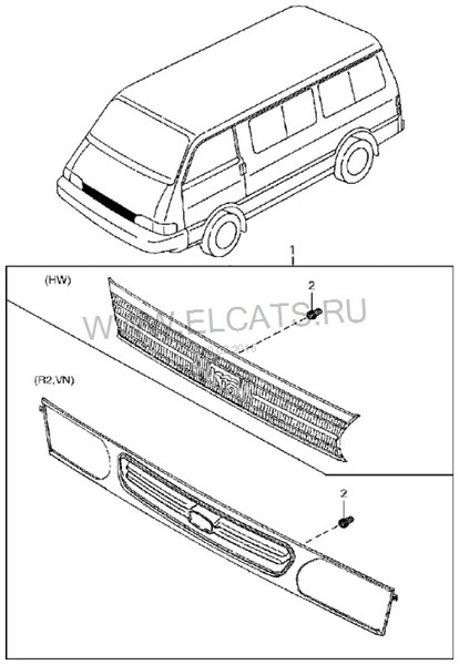 Решетка радиатора Kia Besta 1998 г.  2.2 л бензин Харьков