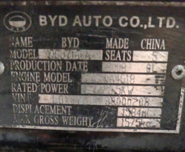 ГБЦ BYD F3  2008 1.6 Бензин 