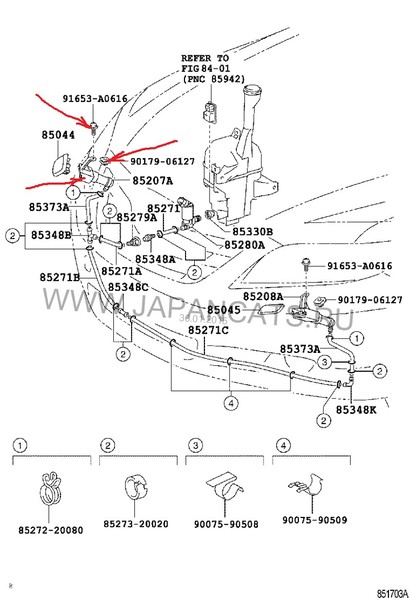 Форсунка омивача фари 85207-33010   Toyota Camry