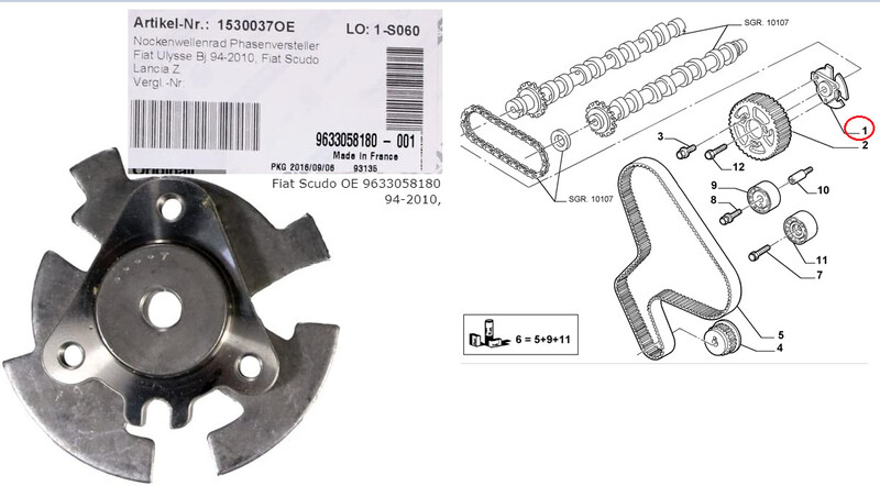 Привод распредвала Fiat Scudo RHW (DW10ATED4) 2005 г.  2.0 л дизель
