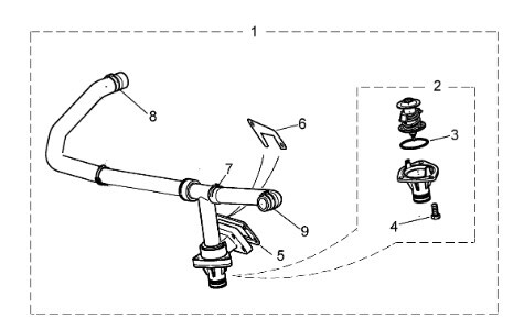 Патрубок радиатора с термостатом Jaguar X-Type  2008 